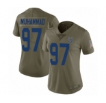Women's Indianapolis Colts #97 Al-Quadin Muhammad Limited Olive 2017 Salute to Service Football Jersey