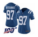 Women's Indianapolis Colts #97 Al-Quadin Muhammad Limited Royal Blue Rush Vapor Untouchable 100th Season Football Jersey