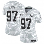 Women's Indianapolis Colts #97 Laiatu Latu 2024 F.U.S.E Arctic Camo Salute To Service Limited Stitched Jersey