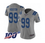 Women's Indianapolis Colts #99 Justin Houston Limited Gray Inverted Legend 100th Season Football Jersey