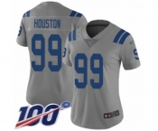 Women's Indianapolis Colts #99 Justin Houston Limited Gray Inverted Legend 100th Season Football Jersey