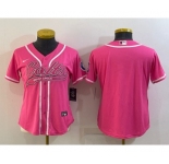 Women's Indianapolis Colts Blank Pink With Patch Cool Base Stitched Baseball Jersey