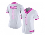 Women's Nike Indianapolis Colts #1 Pat McAfee White Pink Stitched NFL Limited Rush Fashion Jersey