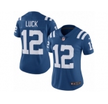 Women's Nike Indianapolis Colts #12 Andrew Luck Limited Royal Blue Rush NFL Jersey