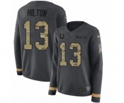 Women's Nike Indianapolis Colts #13 T.Y. Hilton Limited Black Salute to Service Therma Long Sleeve NFL Jersey