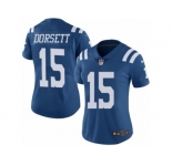 Women's Nike Indianapolis Colts #15 Phillip Dorsett Limited Royal Blue Rush NFL Jersey