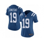 Women's Nike Indianapolis Colts #19 Johnny Unitas Limited Royal Blue Rush NFL Jersey