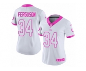 Women's Nike Indianapolis Colts #34 Josh Ferguson Limited Pink Rush Fashion NFL Jersey