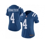 Women's Nike Indianapolis Colts #4 Adam Vinatieri Limited Royal Blue Rush NFL Jersey