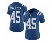Women's Nike Indianapolis Colts #45 Matt Overton Limited Royal Blue Rush NFL Jersey