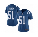 Women's Nike Indianapolis Colts #51 John Simon Limited Royal Blue Rush NFL Jersey
