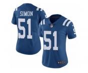 Women's Nike Indianapolis Colts #51 John Simon Limited Royal Blue Rush NFL Jersey