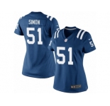 Women's Nike Indianapolis Colts #51 John Simon Limited Royal Blue Team Color NFL Jersey