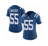 Women's Nike Indianapolis Colts #55 Sio Moore Limited Royal Blue Rush NFL Jersey