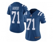 Women's Nike Indianapolis Colts #71 Denzelle Good Limited Royal Blue Rush NFL Jersey