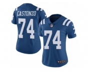Women's Nike Indianapolis Colts #74 Anthony Castonzo Limited Royal Blue Rush NFL Jersey