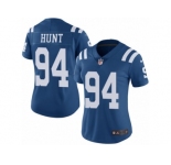 Women's Nike Indianapolis Colts #94 Margus Hunt Limited Royal Blue Rush NFL Jersey