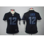 nike women nfl jerseys indianapolis colts #12 luck black[nike impact limited]