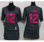 nike women nfl jerseys indianapolis colts #12 luck dk.grey[breast cancer awareness]