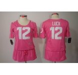 nike women nfl jerseys indianapolis colts #12 luck pink[breast cancer awareness]