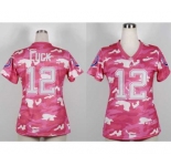nike women nfl jerseys indianapolis colts #12 luck pink[fashion camo]