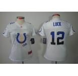 nike women nfl jerseys indianapolis colts #12 luck white[2012 fem fan]