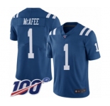 Youth Indianapolis Colts #1 Pat McAfee Limited Royal Blue Rush Vapor Untouchable 100th Season Football Jersey