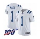 Youth Indianapolis Colts #1 Pat McAfee White Vapor Untouchable Limited Player 100th Season Football Jersey