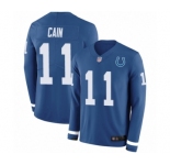 Youth Indianapolis Colts #11 Deon Cain Limited Blue Therma Long Sleeve Football Jersey