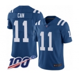 Youth Indianapolis Colts #11 Deon Cain Royal Blue Team Color Vapor Untouchable Limited Player 100th Season Football Jersey
