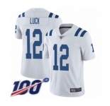Youth Indianapolis Colts #12 Andrew Luck White Vapor Untouchable Limited Player 100th Season Football Jersey