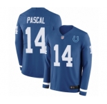 Youth Indianapolis Colts #14 Zach Pascal Limited Blue Therma Long Sleeve Football Jersey