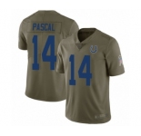 Youth Indianapolis Colts #14 Zach Pascal Limited Olive 2017 Salute to Service Football Jersey