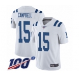 Youth Indianapolis Colts #15 Parris Campbell White Vapor Untouchable Limited Player 100th Season Football Jersey