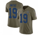 Youth Indianapolis Colts #19 Johnny Unitas Limited Olive 2017 Salute to Service Football Jersey