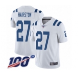 Youth Indianapolis Colts #27 Nate Hairston White Vapor Untouchable Limited Player 100th Season Football Jersey