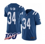 Youth Indianapolis Colts #34 Rock Ya-Sin Royal Blue Team Color Vapor Untouchable Limited Player 100th Season Football Jersey