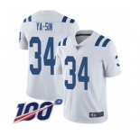 Youth Indianapolis Colts #34 Rock Ya-Sin White Vapor Untouchable Limited Player 100th Season Football Jersey