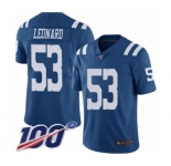 Youth Indianapolis Colts #53 Darius Leonard Limited Royal Blue Rush Vapor Untouchable 100th Season Football Jersey