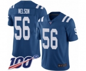 Youth Indianapolis Colts #56 Quenton Nelson Royal Blue Team Color Vapor Untouchable Limited Player 100th Season Football Jersey