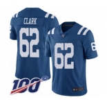 Youth Indianapolis Colts #62 Le'Raven Clark Limited Royal Blue Rush Vapor Untouchable 100th Season Football Jersey