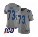 Youth Indianapolis Colts #73 Joe Haeg Limited Gray Inverted Legend 100th Season Football Jersey