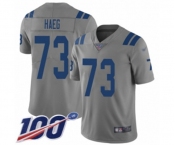 Youth Indianapolis Colts #73 Joe Haeg Limited Gray Inverted Legend 100th Season Football Jersey