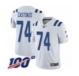 Youth Indianapolis Colts #74 Anthony Castonzo White Vapor Untouchable Limited Player 100th Season Football Jersey