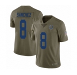 Youth Indianapolis Colts #8 Rigoberto Sanchez Limited Olive 2017 Salute to Service Football Jersey