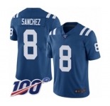 Youth Indianapolis Colts #8 Rigoberto Sanchez Royal Blue Team Color Vapor Untouchable Limited Player 100th Season Football Jersey