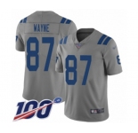 Youth Indianapolis Colts #87 Reggie Wayne Limited Gray Inverted Legend 100th Season Football Jersey
