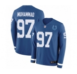 Youth Indianapolis Colts #97 Al-Quadin Muhammad Limited Blue Therma Long Sleeve Football Jersey