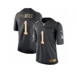 Youth Nike Indianapolis Colts #1 Pat McAfee Limited Black Gold Salute to Service NFL Jersey
