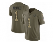 Youth Nike Indianapolis Colts #1 Pat McAfee Limited Olive Camo 2017 Salute to Service NFL Jersey